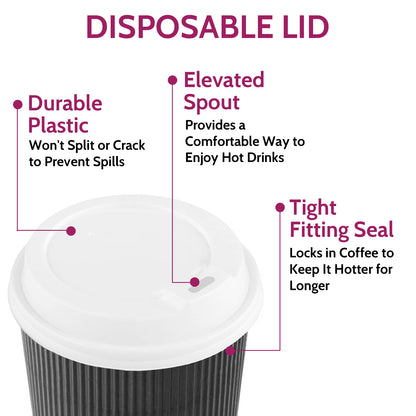 12oz White Coffee Cup Lid - 500 Count