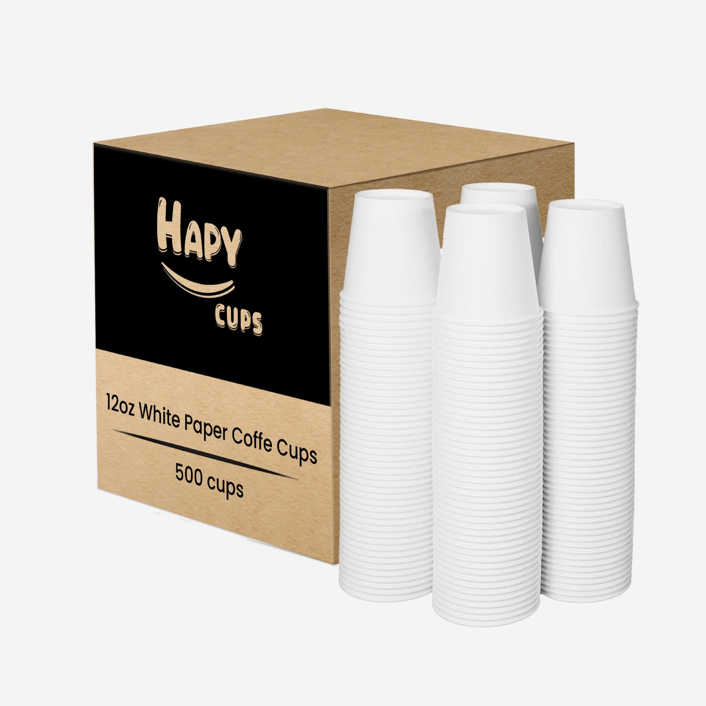 12oz White Paper Coffee Cup - 500 Count