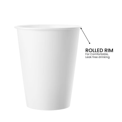 8oz White Paper Coffee Cups - 1000 Count