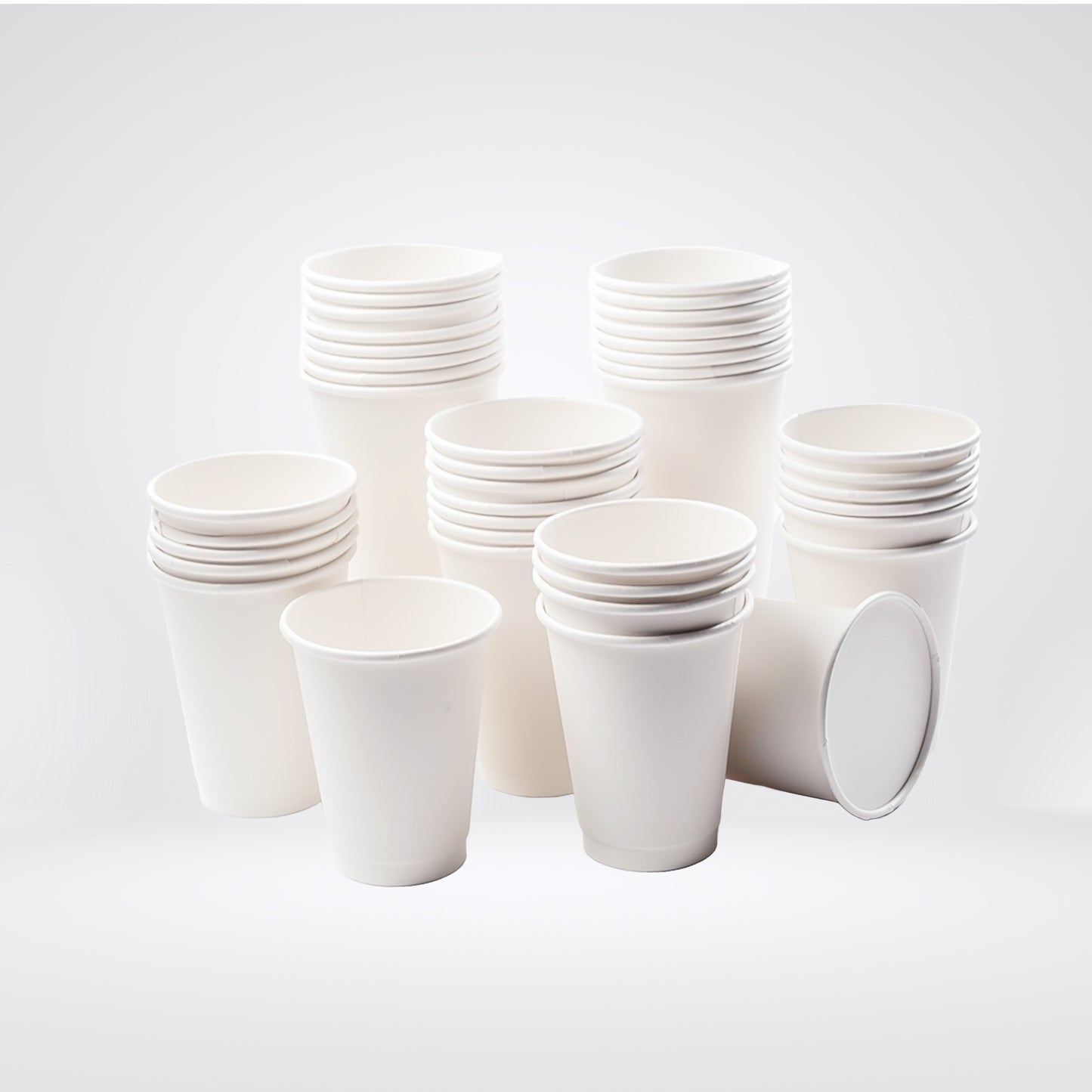 8oz White Paper Coffee Cups - 100 Count