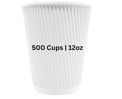 12oz White Ripple Paper Coffee Cup - 500 Count